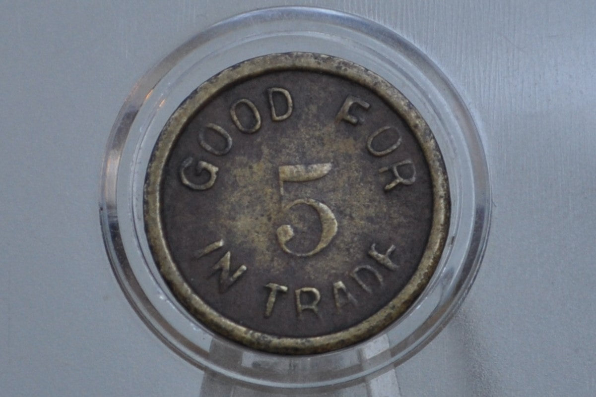 Rare ANC Triangle Arcade Pinball Game Token - Good For Token - 5 Cent Brass Token - Slot Machine Pinball Token