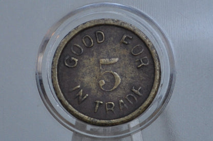 Rare ANC Triangle Arcade Pinball Game Token - Good For Token - 5 Cent Brass Token - Slot Machine Pinball Token