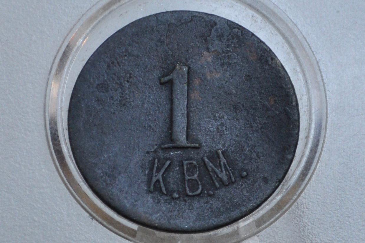 Antique 1 K.B.M Token - Good For Token - Trade Token - Disfigured Token
