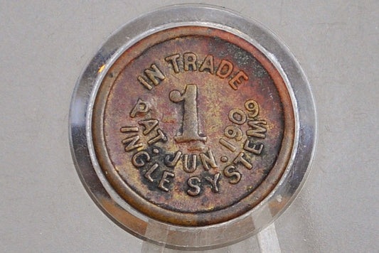 Antique 1909 G. Mueller Good For Token - June 1909 - Ingle System Token