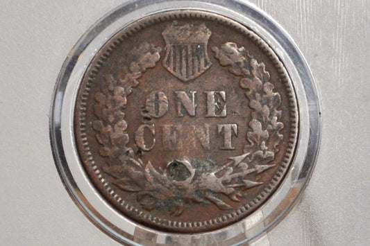 1872 Indian Head Penny - Damaged - Semi-Key Date - 1872 US 1 Cent