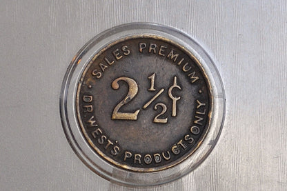 Antique Dr West's Dental Products 2 1/2 Cent Trade Token - Western Co Chicago World Fair Trade Token - Good For Token