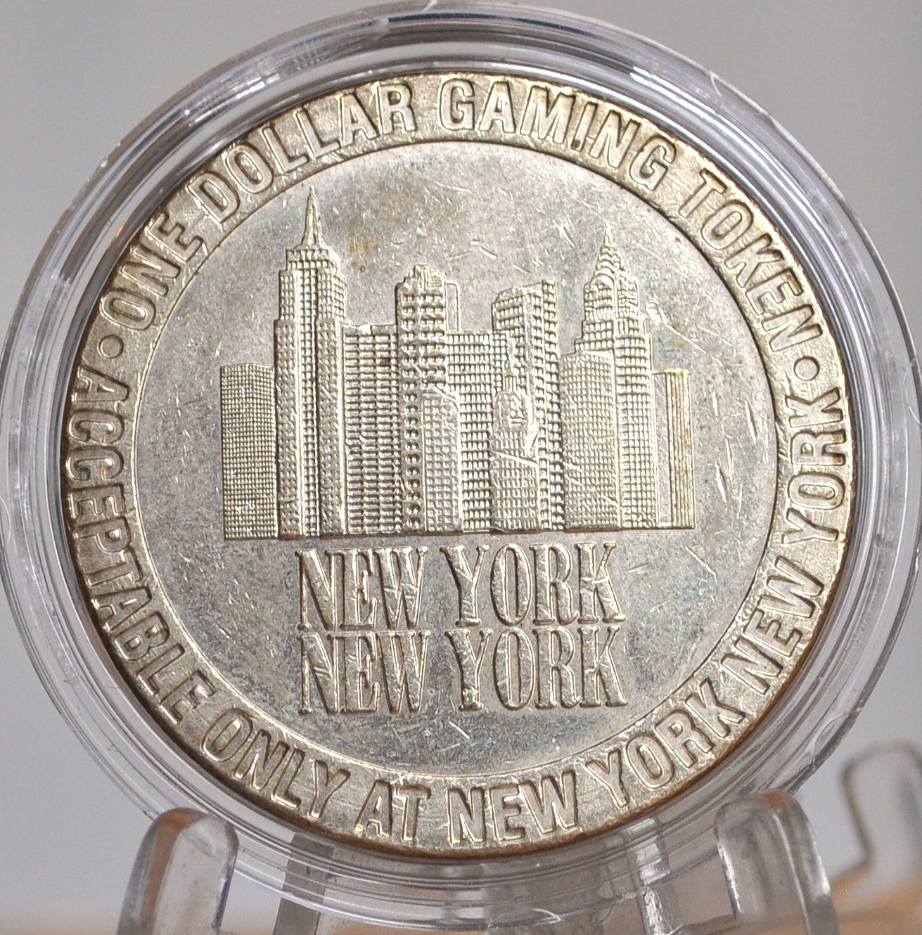 One Dollar Gaming Token, New York, Las Vegas, Nevada, 1997 - 1997, New York Hotel and Casino, Las Vegas, Nevada, 1$ Gaming Token