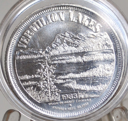 Banff Lake Louise Dollar Canada Vermilion Lakes Token - Canadian Vermilion Lakes commemorative Issue Token
