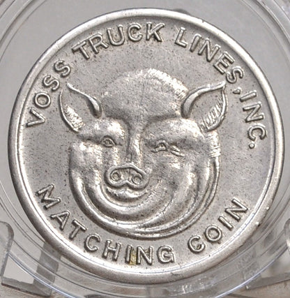 Voss Truck Lines, INC. Heads/Tails Pig Matching Coin - Heads or Tails Pig Token by Voss Truck Lines, INC.