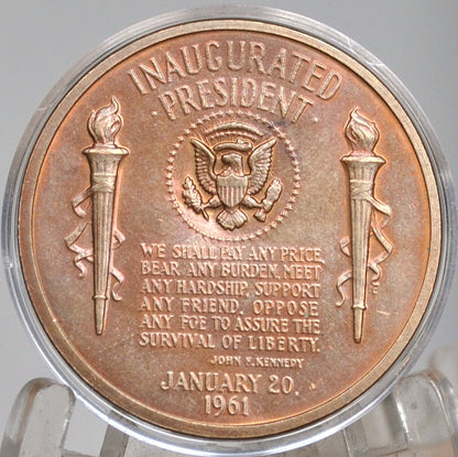 John F Kennedy Inauguration Bronze Medallion 1961 - 1961 JFK Inaugural Token