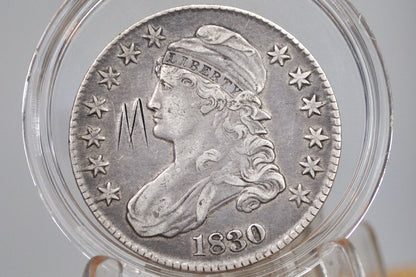 1830 Capped Bust Half Dollar - XF Details, Scratched; Historic Coin, 1830 Half Dollar US Half Dollar 1830, Rare Early Half, Early American Coin