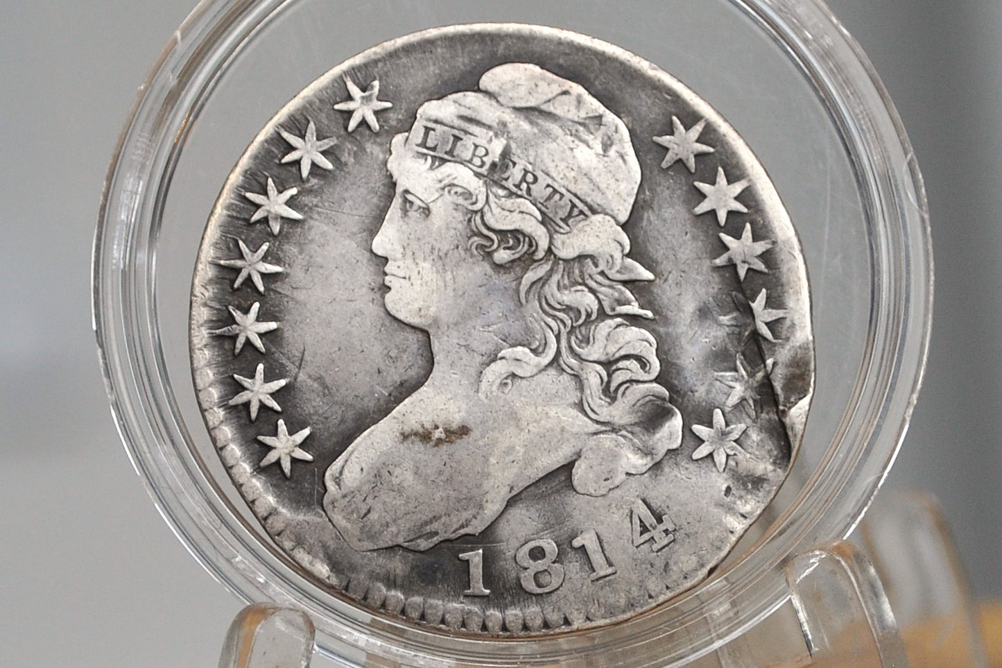 1814 Capped Bust Half Dollar, Rare Date - Fine Details, Damaged - 1814 Half Dollar US Half Dollar 1814, Rare Early Half, Low Mintage