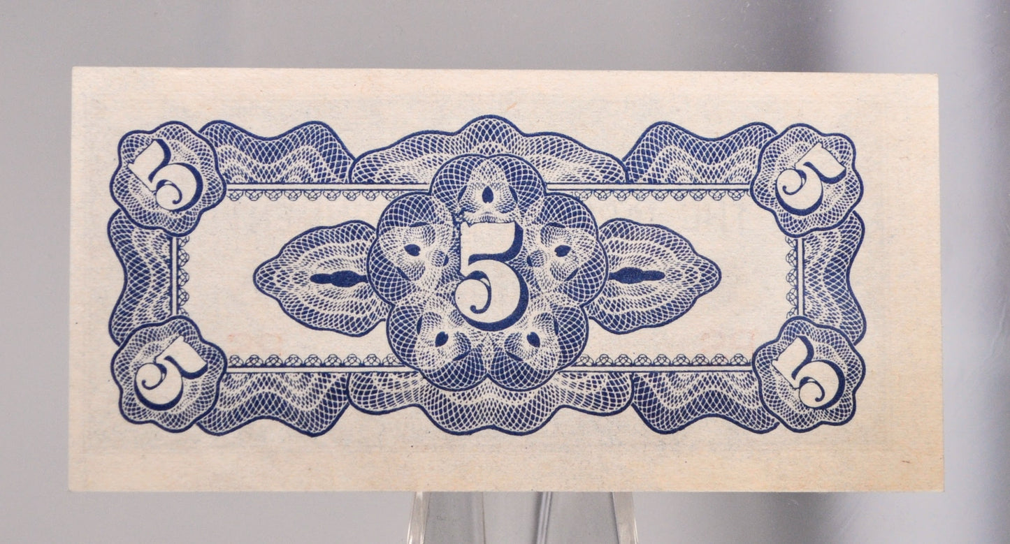 1942 Philippines Japanese Government 5 Centavos Note - WWII Occupied Philippines - Uncirculated - 1942 Filipino Five Centavos Note - P#103a