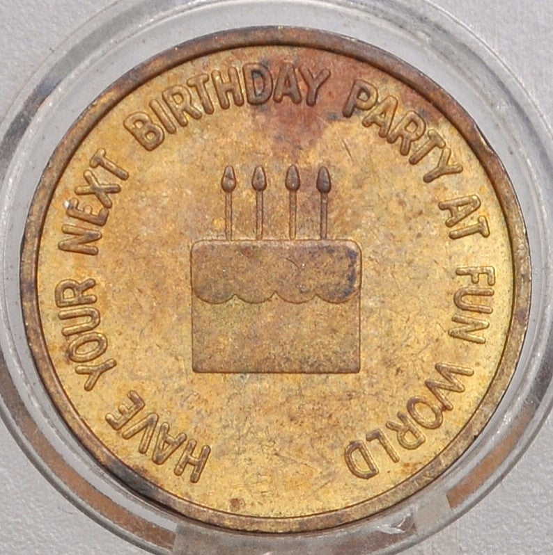 Birthday Cake Arcade Token Nashua New Hampshire - Fun World Nashua New Hampshire Birthday Arcade Token