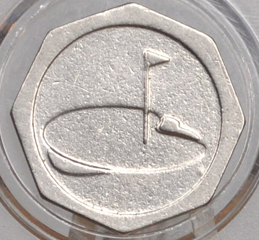 Zippo Greenskeeper Golf Putting Octagon Token - Vintage Golf Driving Range Token - Flat Golf Marker From Zippo Greenskeeper