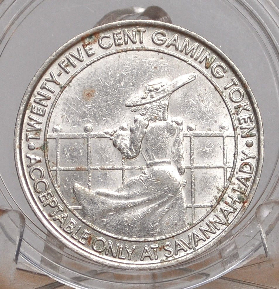 Savannah Lady Casino Twenty-Five Cent Gaming Token - 25 Cent Gaming Token Savannah Lady Casino