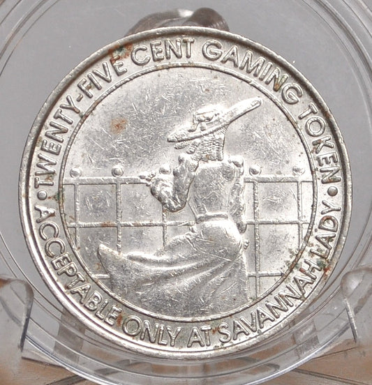Savannah Lady Casino Twenty-Five Cent Gaming Token - 25 Cent Gaming Token Savannah Lady Casino