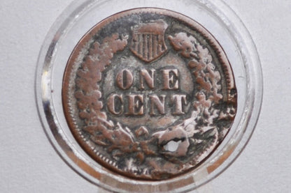 1872 Indian Head Penny - Damaged - Semi-Key Date - 1872 US 1 Cent