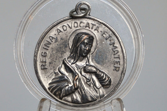 Very Rare Sodality of Our Lady Medal Pendant - Catholic Medal - Religious Charms - Holy Queen Blessed Mary Medal