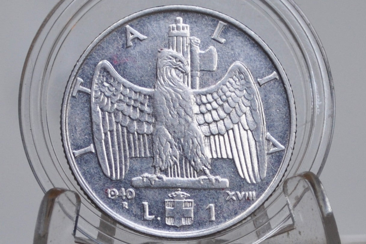 1930s and 1940s Italian Lire Coins - Beautiful Condition - Victor Emmanuel III - Italy Two Lire, One Lire, Fifty Cents - Kingdom of Italy -