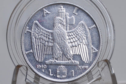 1930s and 1940s Italian Lire Coins - Beautiful Condition - Victor Emmanuel III - Italy Two Lire, One Lire, Fifty Cents - Kingdom of Italy -