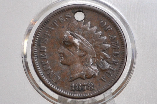 1878 Indian Head Penny - Damaged - Indian Head 1878 Cent US - Good Date