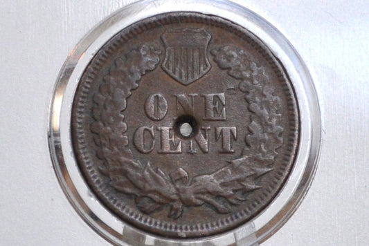 1866 Indian Head Penny - Key Date - Damaged - Indian Cent 1866 - Tougher Date to Find