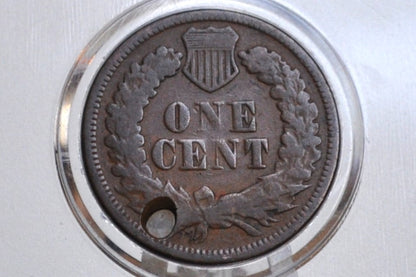 1869 Indian Head Penny - Key Date - Damaged - Indian Cent 1869 - Tougher Date to Find