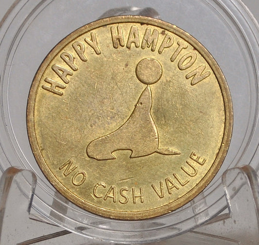 Happy Hampton NH Family Fun Center Arcade Token - Hampton Beach, New Hampshire Seal Arcade Token