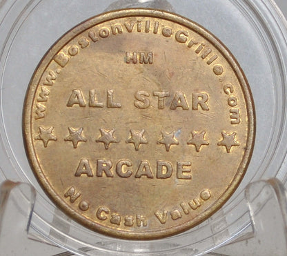 The Boston Ville Grille All Star Arcade - Boston All Star Arcade Token - Boston MA No Cash Value Arcade Token