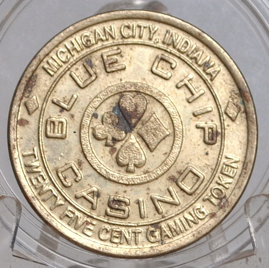 25 Cent Gaming Token - Blue Chip Casino, Michigan City, Indiana Token - Twenty Five Cent Gaming Token Michigan City