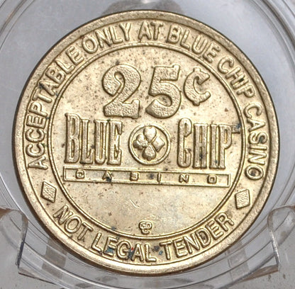 25 Cent Gaming Token - Blue Chip Casino, Michigan City, Indiana Token - Twenty Five Cent Gaming Token Michigan City