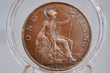 1915 Great Britain One Penny - Choose by Grade / Coin - UK Penny 1915 - Higher Grades