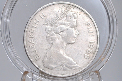 Fiji 20 Cent Coins - UK Issue Fiji Coins -  60s, 70s, 90s, 2000s - Choose by Date - Coins from Fiji - Sperm Whale Tooth Reverse -