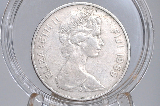 Fiji 20 Cent Coins - UK Issue Fiji Coins -  60s, 70s, 90s, 2000s - Choose by Date - Coins from Fiji - Sperm Whale Tooth Reverse -