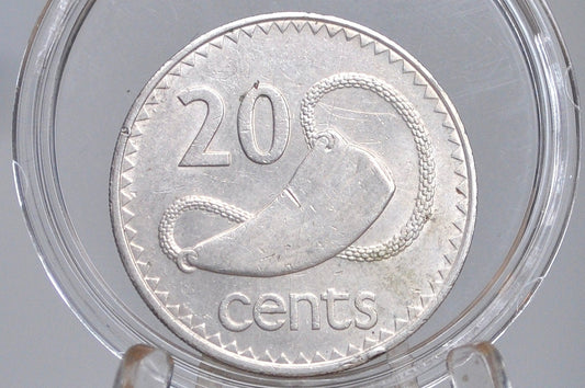 Fiji 20 Cent Coins - UK Issue Fiji Coins -  60s, 70s, 90s, 2000s - Choose by Date - Coins from Fiji - Sperm Whale Tooth Reverse -