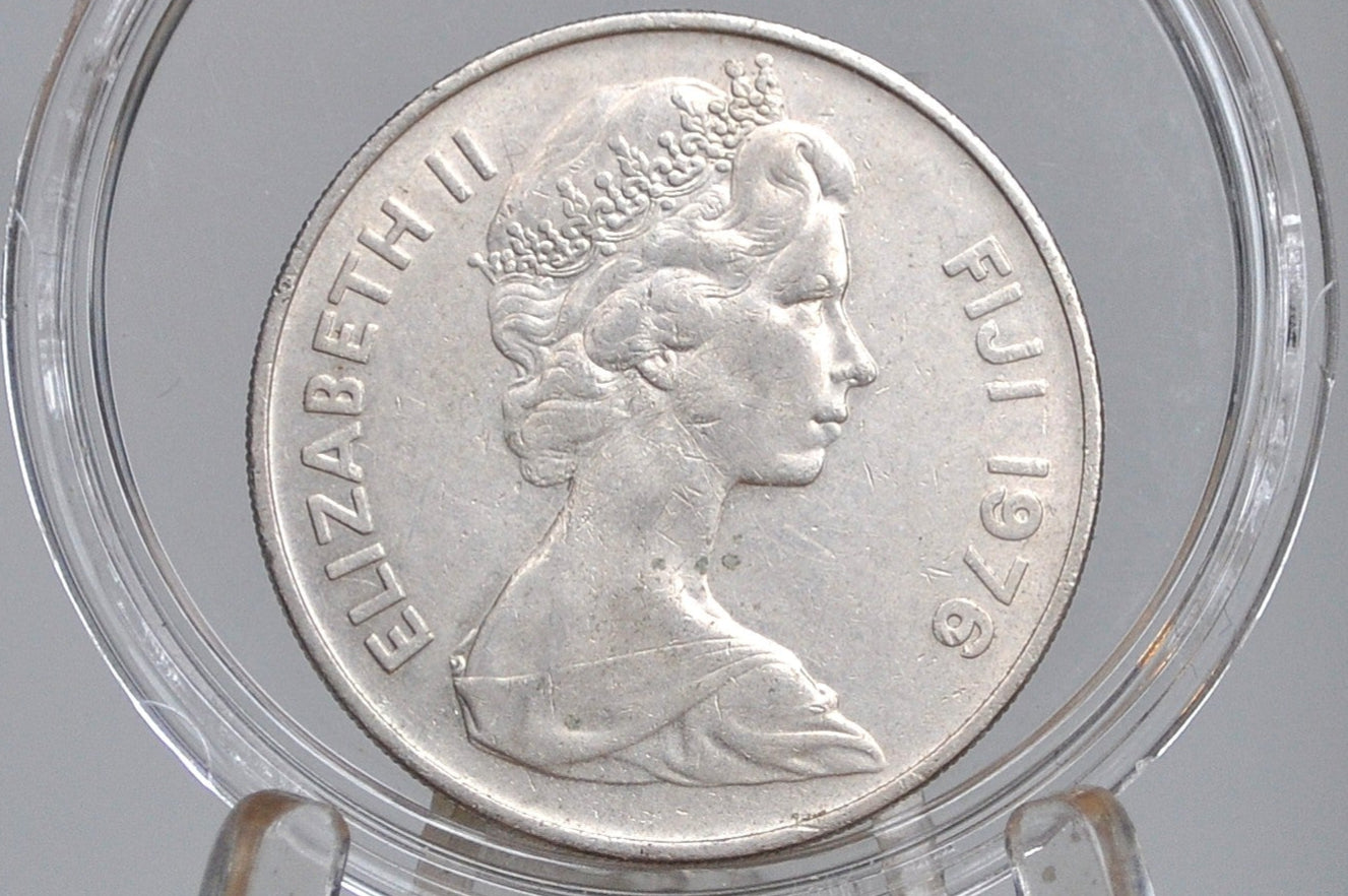 Fiji 20 Cent Coins - UK Issue Fiji Coins -  60s, 70s, 90s, 2000s - Choose by Date - Coins from Fiji - Sperm Whale Tooth Reverse -