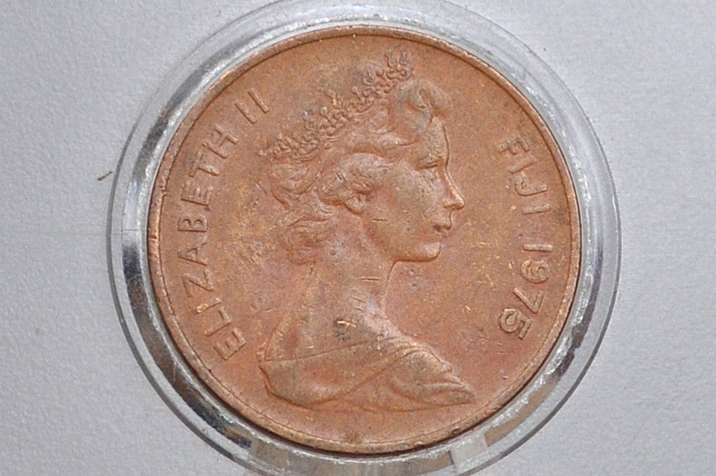 Fiji 2 Cent Coins - UK Issue Fiji Coins -  60s, 70s, 80s - Choose by Date - Coins from Fiji - Palm Fan Reverse -