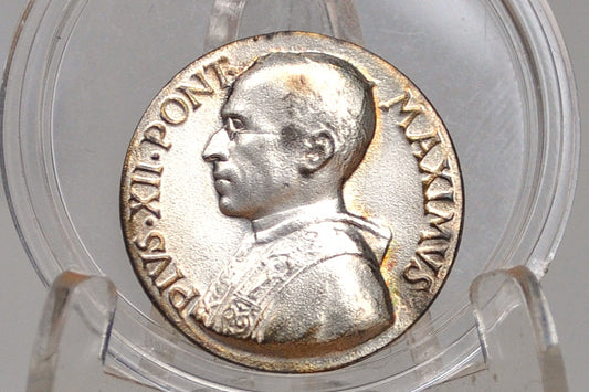 1950 Anno Santo Pope Pius XII Token - Pope Peter & Keys - Vatican Holy Year Medal 1950