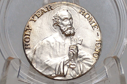 1950 Anno Santo Pope Pius XII Token - Pope Peter & Keys - Vatican Holy Year Medal 1950