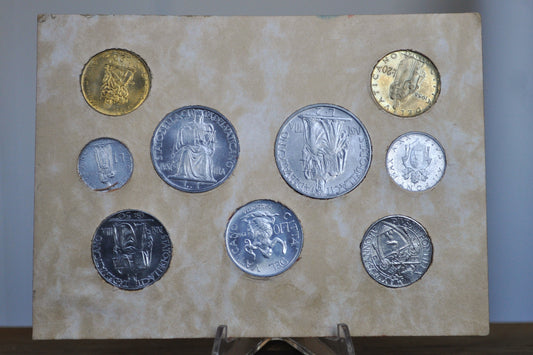 Citta Del Vaticano Coin Souvenir Set - 9 Coin Vatican Set - Catholic Coin Set - Popes Set