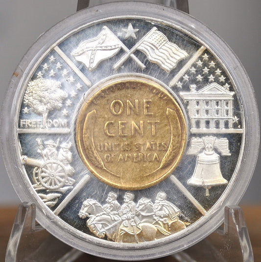 American Currencies Penny Gold Plated inlay 2001 - 2001 Gold Plated Penny Inlay American Currencies Coin