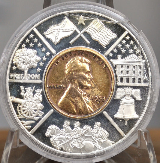 American Currencies Penny Gold Plated inlay 2001 - 2001 Gold Plated Penny Inlay American Currencies Coin