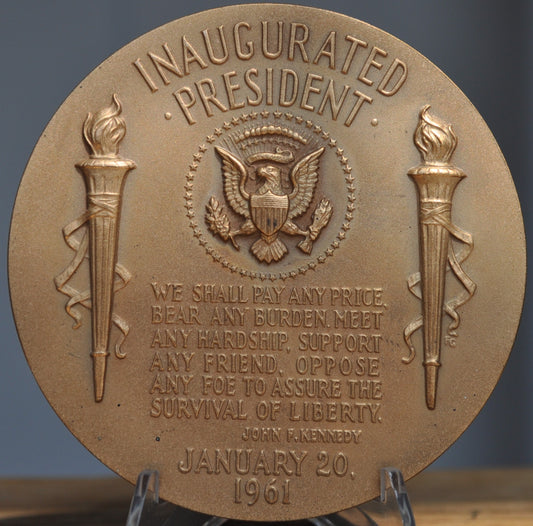 John F Kennedy Inauguration Commemorative Medal - JFK Inaugural President Speech Medal