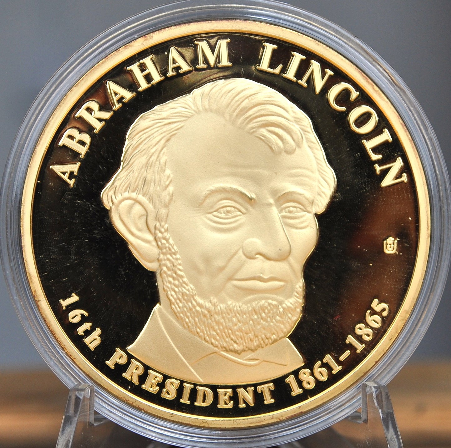 Abraham Lincoln Presidential Trial Dollar - 24k Gold Plated Abraham Lincoln Trial Dollar