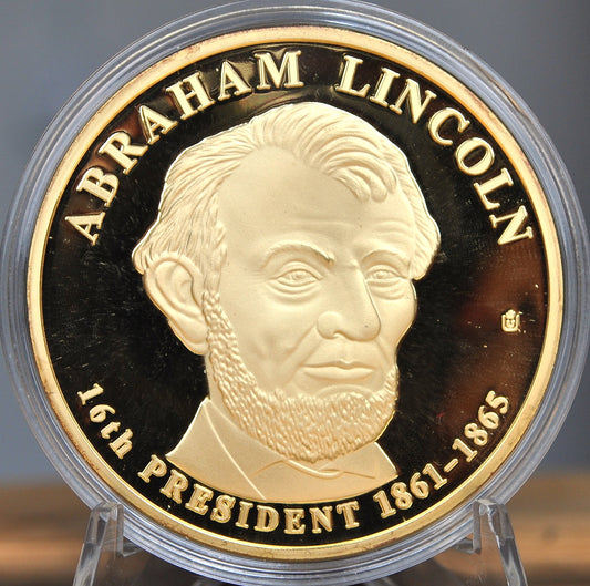 Abraham Lincoln Presidential Trial Dollar - 24k Gold Plated Abraham Lincoln Trial Dollar