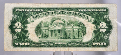 1953 STAR Red Seal 2 Dollar Note - VF (Very Fine) Grade - LOW Serial Number - 00369723 - 1953 Two Dollar U.S. Star Note - Fr#1509*