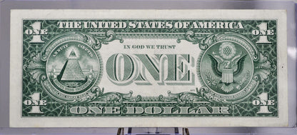 1957 B Silver Certificate 1 Dollar Note - AU Grade - Fancy Repeating Serial - 13767761 - 1957B One Dollar Blue Seal Banknote - Fr#1621