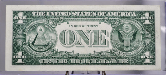 1957 B Silver Certificate 1 Dollar Note - AU Grade - Fancy Repeating Serial - 13767761 - 1957B One Dollar Blue Seal Banknote - Fr#1621