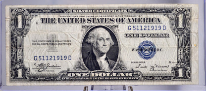 1935 B Silver Certificate 1 Dollar Note - Fancy Pattern Repeating Serial Number - 51121919 - 1935B Series Silver Cert Banknote - Fr.1611