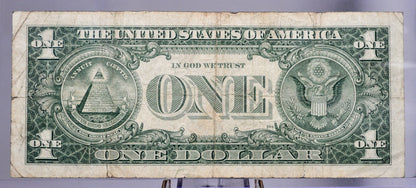 1957A Silver Certificate 1 Dollar Note - Lucky 7's Fancy Serial Number - 77784623 - 1957 A One Dollar Blue Seal Banknote - Fr#1620