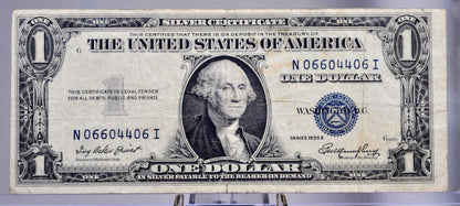 1935 E Silver Certificate 1 Dollar Note - Fancy Trinary Serial Number - 06604406 - 1935E One Dollar Blue Seal Fancy Serial Note - Fr#1614