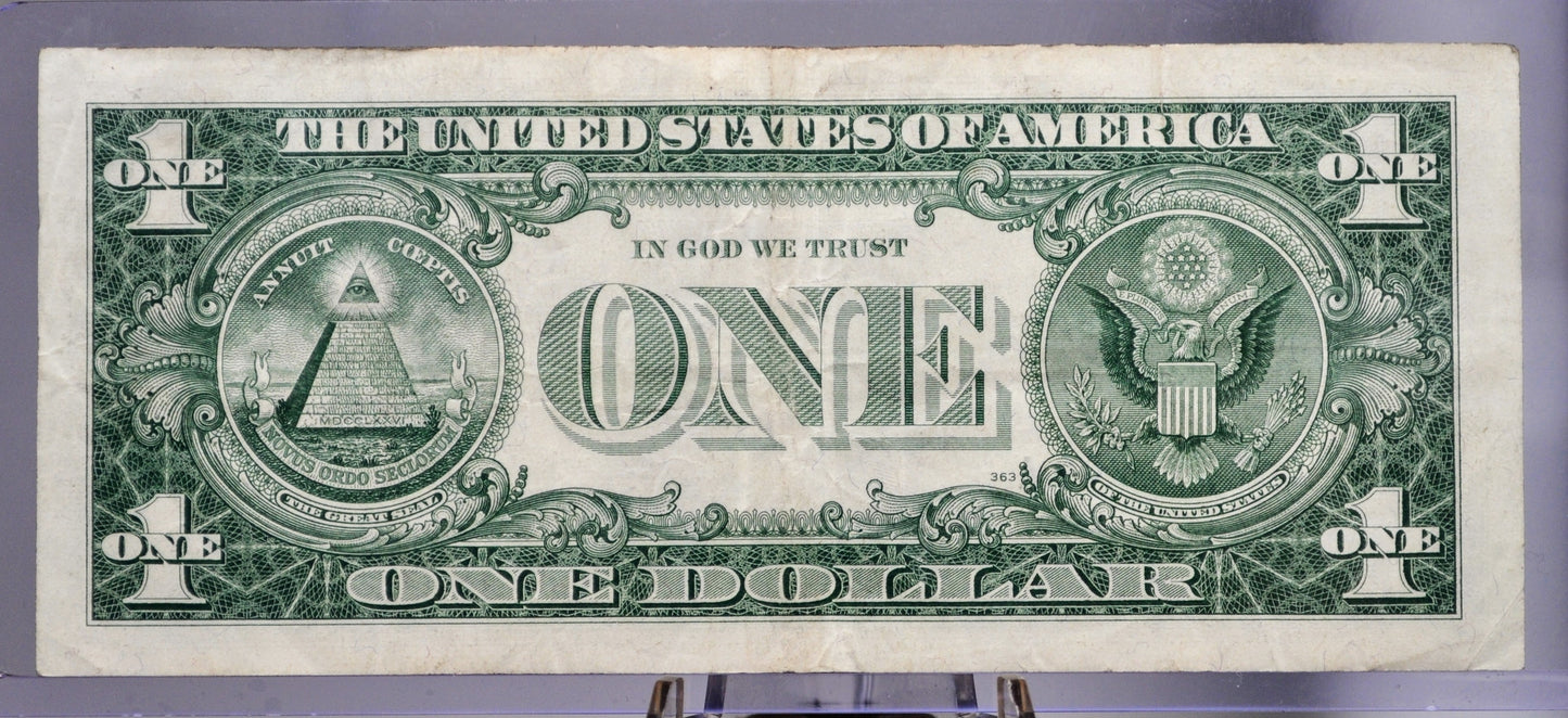 1957A Silver Certificate 1 Dollar Note - Repeat End Fancy Serial Number - 97574949 - 1957 A One Dollar Blue Seal Banknote - Fr#1620