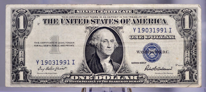 1935 F Silver Certificate 1 Dollar Banknote - Fancy Birthday Serial Number - 19031991 - 1935F Blue Seal Silver Birth Year Note - Fr.1615